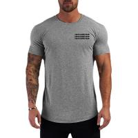 Camiseta deportiva de manga corta para hombre, Camisa de algodón con estampado de Faith Over Fear, ajustada, transpirable, para entrenamiento - details 5