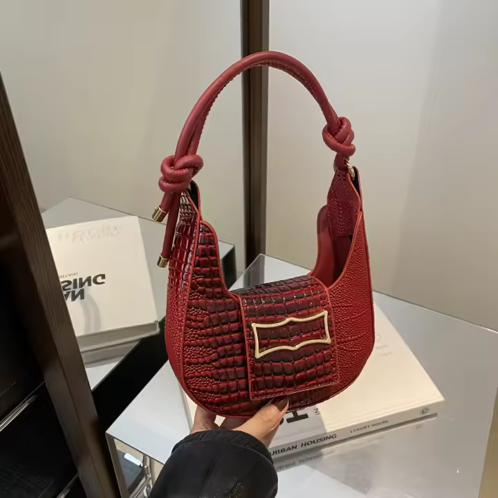Bolso de Verano 2025 a la Moda con Patrón de Cocodrilo Bolso Crucero de Mano con Textura de Temperamento para Viajes - 1
