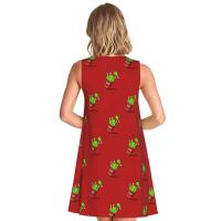 Vestido Duo de búho sin mangas informal para mujer, divertido pájaro verde, viajes personalizados, D-Duogos - details 145