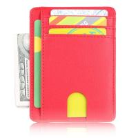 Cartera de cuero delgada con bloqueo RFID, tarjetero para tarjetas de identificación de crédito, monedero, funda para dinero para hombres y mujeres, bolso de moda 2020, 11,5x8x0,5 cm - details 8