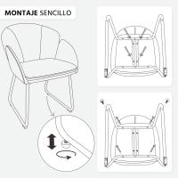 Terciopelo Sillon para Dormitorio Silla para Comedor Cocina Pata Metal Silla Sala de Estar Rosa Claro - details 12