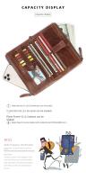 Retro cuero de vaca RFID cepillo antirrobo billetera masculina bolsa de cremallera masculina larga - details 6
