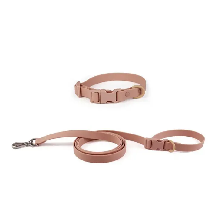 Conjunto de correa de Collar ajustable para perro, correas elásticas de PVC impermeables, Combo de collares para mascotas, hebilla de liberación rápida, correas suaves lavables para perros - 1
