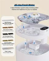 Grifo de Agua para Gatos Inalámbrico Automático 88oz/2.6L Ventana de Nivel de Agua y Sensor de Movimiento Ultra Silencioso Suministros para Mascotas - details 3