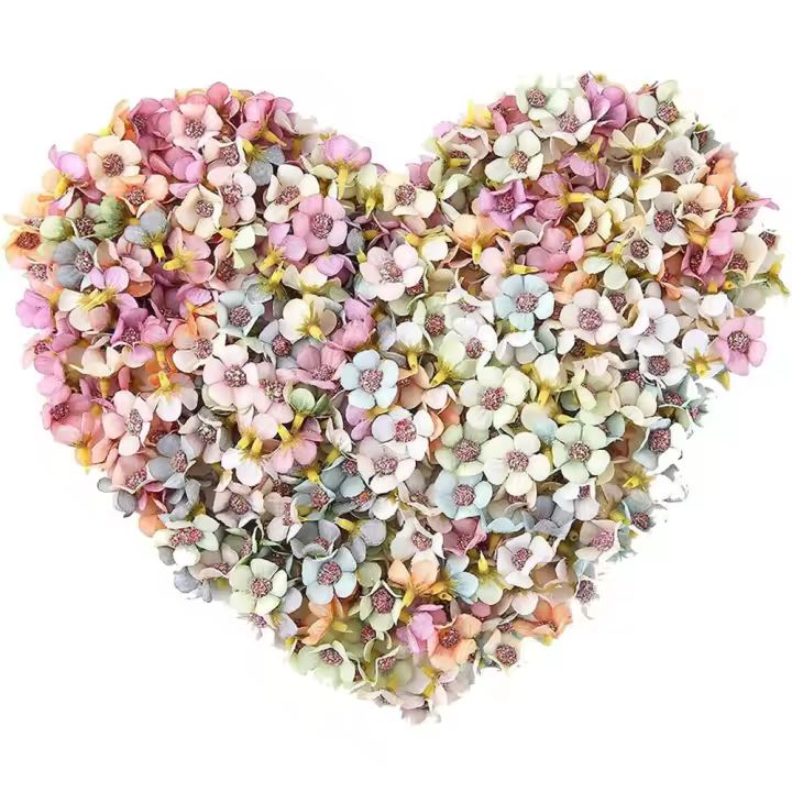 Flores Artificiales Mini 100 Piezas de Cabezas Margaritas Multicolor para Decoración de Boda y Hogar Manualidades de 2CM - 1