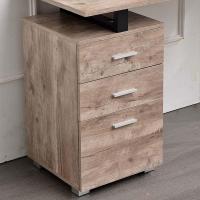 Escritorio Moderno de Madera y Acero 3 Cajones, Porta Ordenador, Diseño de Mesa de Trabajo, 120 x 50 x 75 cm, Decoración para Casa y Oficina - details 12