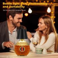 Lámpara de mesa inalámbrica con botella, Control táctil de 3 colores y lámpara nocturna con atenuación continua, adecuada para Bar, botellas de vino, luces de escritorio - details 1