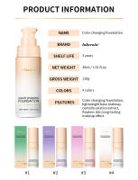 Base que cambia de Color 4 en 1, crema hidratante de larga duración, corrector resistente al agua, incluso tonificación de la piel, protector solar Spf 30, maquillaje blanqueador - details 22