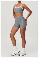 Conjunto de Yoga sin Mangas Estilo Gimnasio para Mujeres Conjunto Deportivo de Primavera/Verano con Levantamiento de Cintura y Cadera Bra+Shorts - details 8