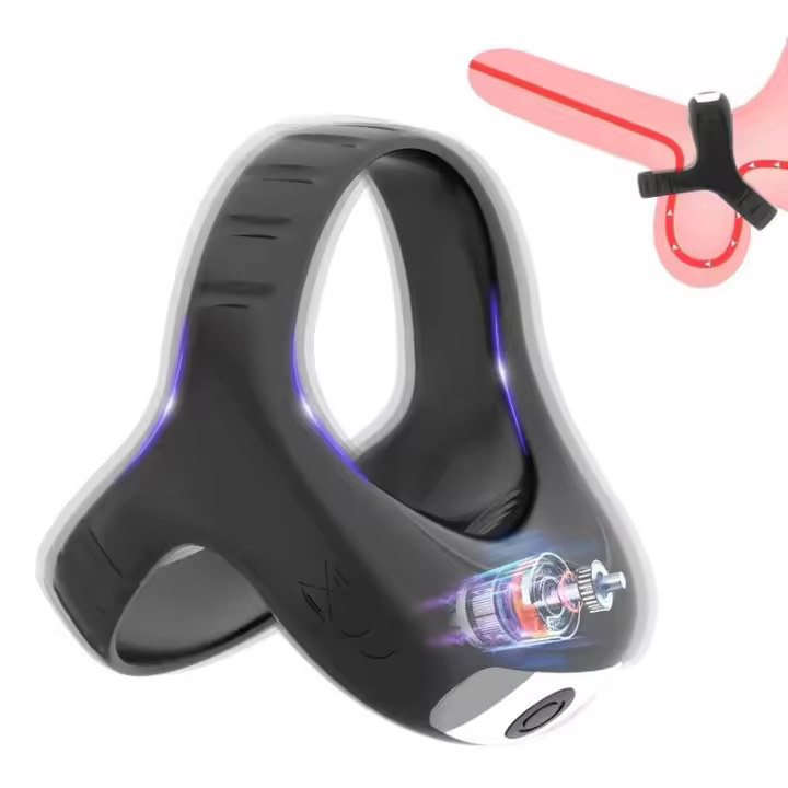Anillo vibrador sexy de empaque privado para hombres, anillos de retraso de la eyaculación, vibradores masculinos, juguetes sexuales para parejas adultas mayores de 18 años. - 1