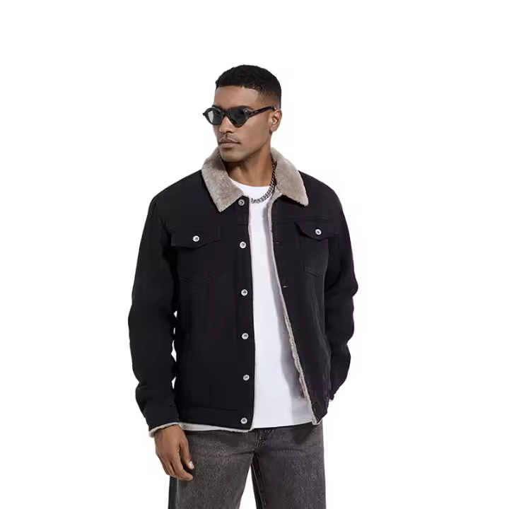 Chaqueta de lana forrada de lana de cordero para hombre, ropa de trabajo de algodón, invierno, camionero, mejor - 1