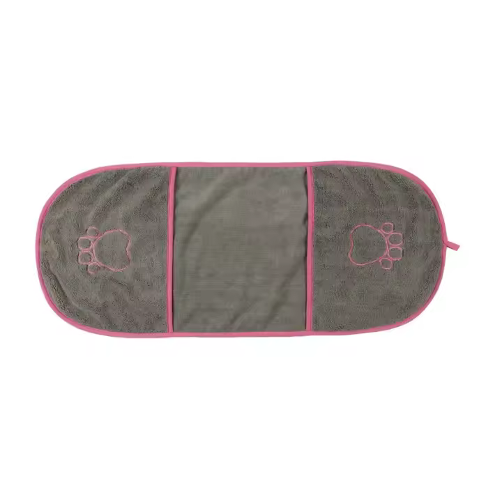 Toalla de baño de microfibra de pelo alto-bajo para mascotas, toalla de bolsillo absorbente fuerte, secado rápido para gatos y perros - 1