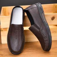 Otoño 2024 nuevos mocasines de cuero PU para hombres cómodos zapatos planos de negocios sin cordones con fondo suave para la temporada de invierno de boda - details 7