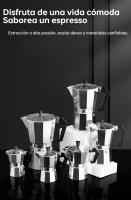Cafetera Espresso, Cafetera de Aluminio de 9 Tazas, Plateada, Inducción: Diseño clásico y elegante, duradera y fácil de usar. - details 0