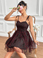 Vestido adelgazante francés para mujer, prenda adelgazante con estampado de amor y temperamento, para primavera y verano, novedad de 2024 - details 6