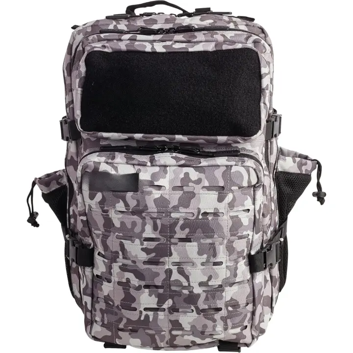 45L Mochila Táctica Repelente al Agua con Compartimento Zapatillas y Portatil, Cabina Avión Viajes, Cremallera Impermeable Oxford 1000D por ELITEX TRAINING (Blanco y Negro) - 1