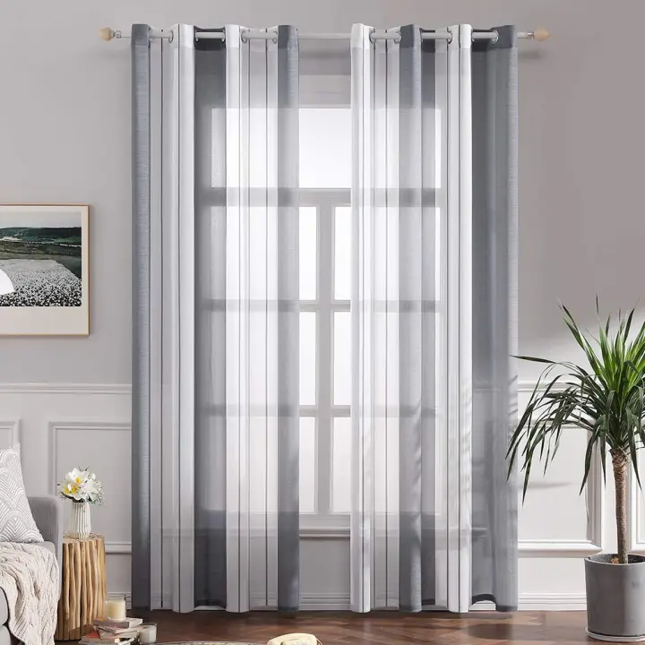 Cortinas Opacas de salón, 2 Piezas, Cortinas térmicas aislantes frío y Calor para Dormitorio con Ojales Gris Claro - 1