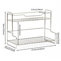 Estante organizador de cocina moderno, estante de almacenamiento para baño de doble capa, ahorro de espacio, gran capacidad, organizador de fregadero de cocina impermeable - details 0