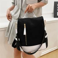 Mochila impermeable de tela Oxford con costuras para mujer, antirrobo, cremallera trasera, mochila escolar para niñas, mochila informal de viaje de un solo hombro - details 6