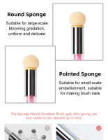 Juego de pinceles de doble cabezal para uñas, esponja degradada, pinceles para arte de uñas, bolígrafo para Gel acrílico, polvo brillante, herramienta de pintura de polvo de uñas, 1 ud. - details 3