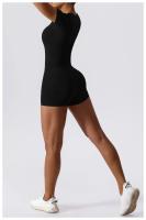 Mono de Yoga de Manga Corta para Mujer Ajustado Secado Rápido Entrenamiento de Danza Traje de Fitness Conjunto de Salto Alto Material Exterior de Nylon - details 16