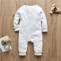 Pelele para bebés recién nacidos, niños y niñas, mono liso de manga larga acanalado de punto de algodón, ropa para niños pequeños - details 1