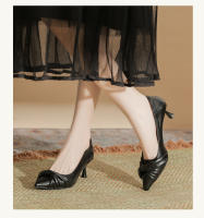 Temperamento tacones delgados tacones altos de las mujeres 2025 nueva falda desnuda hada suave cuero suave hermosa dama de honor zapatos. - details 20