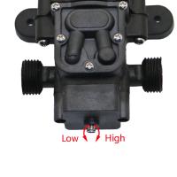 Bomba de agua eléctrica con interruptor automático, dispositivo de enfriamiento de diafragma de alta presión en miniatura negra, arandela de pulverización de doble rosca, 12V, 5l - details 3