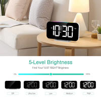 ORIA Reloj Despertador Digital, Reloj de Noche Digital con Modos de luz Nocturna de 10 RGB, Pantalla Grande de 16.8 cm, 5 Luminosidades Ajustables, Alarma Doble, Repetición, Puerto de Carga USB - details 2