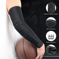 1pc/2pcs protector de brazo deportivo, protector de codo transpirable y de presión, con almohadilla de panal desmontable, tira antideslizante, funda cálida para brazo deportivo, adecuado para baloncesto, fútbol, ciclismo, rugby, tenis, deportes al aire - details 1
