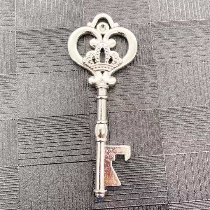 Crown Key Abrebotellas De Cerveza Llavero Antiguo, Abrebotellas Retro Ideas De Boda, Respuesta Regalos - 1