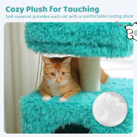 PAWZ Road 2 en 1 Árbol para gatos con postes rascadores de sisal, condominio acogedor, pequeño árbol para gatos de interior, linda casa de cama para gatos, juguetes para mascotas - details 14