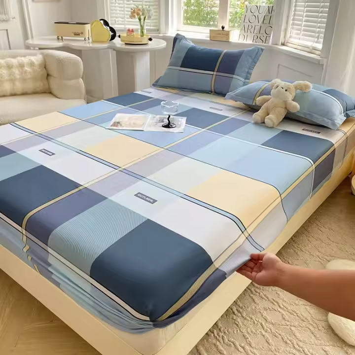 Sábana bajera 100% de algodón, sábanas de estilo Floral, funda de cama elástica agradable para la piel, ropa de cama para el hogar, 1 Uds. (sin funda de almohada) - 1