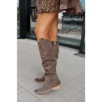 Botas de ante para mujer, zapatos largos informales, a la moda, para exteriores - details 6