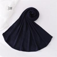 18 colores liso suave fino poliéster Hijabs mujeres largo musulmán chal bufanda turbante envolturas para la cabeza señora islámico 170*70Cm - details 12