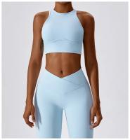 Sujetadores deportivos para mujer, ropa interior de alta intensidad para gimnasio, correr, Yoga, hermosa espalda seca, a prueba de golpes, sujetador de entrenamiento de canalé, Fitness sin costuras - details 14