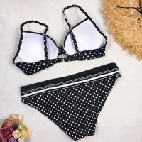 Bikinis negros sexys para mujer, traje de baño de lunares, conjunto de Bikini acolchado con Push-up 2022 - details 3