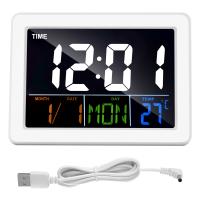 Reloj despertador electrónico de escritorio con pantalla LCD grande a Color, pantalla de fecha y temperatura - details 0