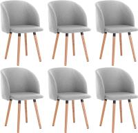 Silla de Comedor Nórdica Ergonómica con Resalto y Brazos Tapizada en Lino Madera para Patas - details 23