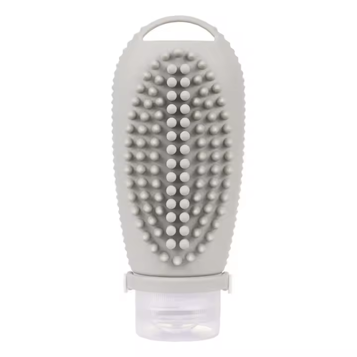 Botella recargable de viaje de silicona, cepillo de limpieza Facial, botellas de champú portátiles, loción, cosméticos, contenedores E - 1
