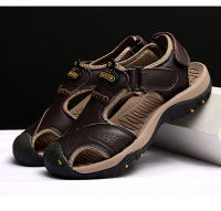 Sandalias clásicas de cuero genuino para hombre, zapatos transpirables de cuero de vaca, sandalias romanas suaves para exteriores, Verano - details 17