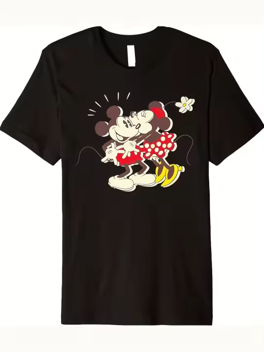 CAMISETA Vintage Mickey y Minnie Mouse Kiss Premium Camiseta - 1
