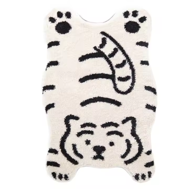 Alfombra de entrada, alfombra de Cachemira de imitación de tigre súper suave, bonita alfombra para el suelo, alfombras antideslizantes para el suelo del dormitorio - 1