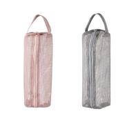Neceser de malla con asa práctica, bolsa de almacenamiento de artículos de tocador ligera y transpirable, bolso de lavado plegable de secado rápido para niñas - details 1