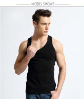 Caumanl-ropa interior de algodón para hombre, camiseta sin mangas de alta calidad para culturismo, Chaleco Ajustado sin mangas, talla CN - details 5