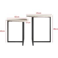 centro redondas, mesas de centro pequeñas, mesas de sala de estar, marco de metal con mesa auxiliar de madera, - details 2