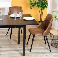 Juego de 2 Sillas de Comedor Vintage Sillón Tapizado en Gamuza con Patas Metálicas para Cocina Salón - details 6