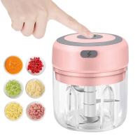 Picadora de Ajo Eléctrica Mini de 250/100mL Potente Picadora de Carne con Carga USB - details 0
