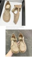 Sandalias de Punta Cerrada para Mujer Zapatos Negros, Transpirables, Moda Media, Planos, Cómodos con Hebilla Exterior - details 11