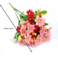 Un ramo de margaritas, flor decorativa Artificial, 7 ramas, 28 cabezas, flor Artificial DIY, flor decorativa realista - details 0